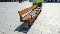Скамья с-098 со столиками